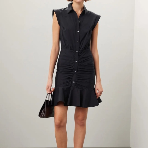 Veronica Beard Dresses & Skirts - Veronica Beard Black Ruched Shirt Dress